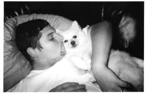 daddy and timber snuggling 2003