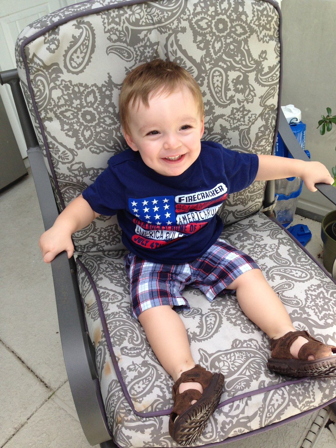 7.04.2013 ~ 2nd 4th of July ~ Patriotic Boy, All Smiles!